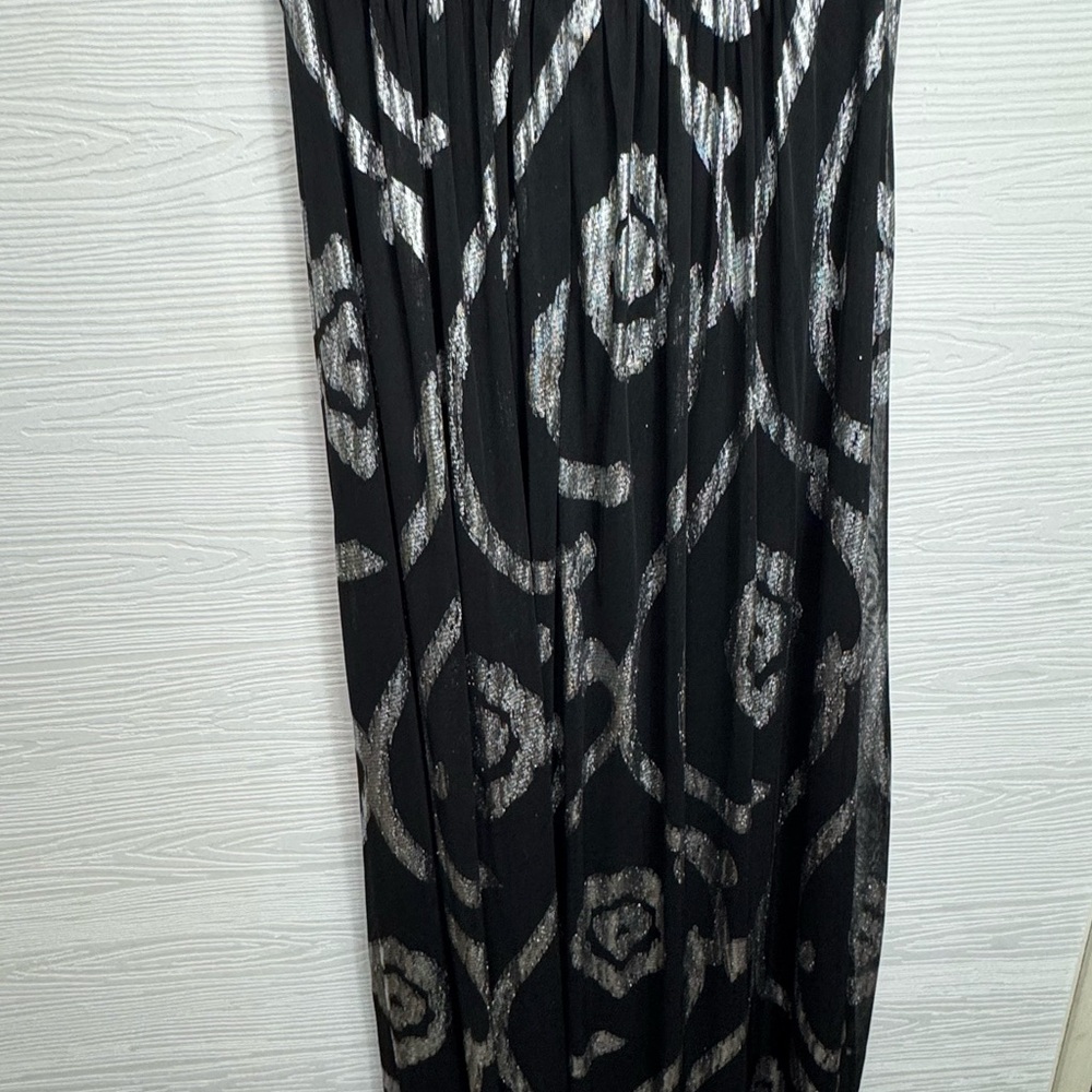 Oleg Cassini Elegant Black and White Strapless‎ Maxi Dress - Picture 7 of 10